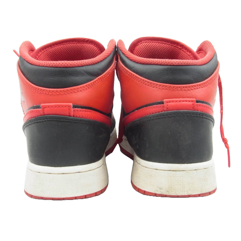 NIKE AIR JORDAN ナイキ ジョーダン DQ8423-060 Air Jordan 1 Mid GS Bred Toe AJ1 エアジョーダン ミッド ブレッド スニーカー レッド系 ブラック系 24.5cm【中古】