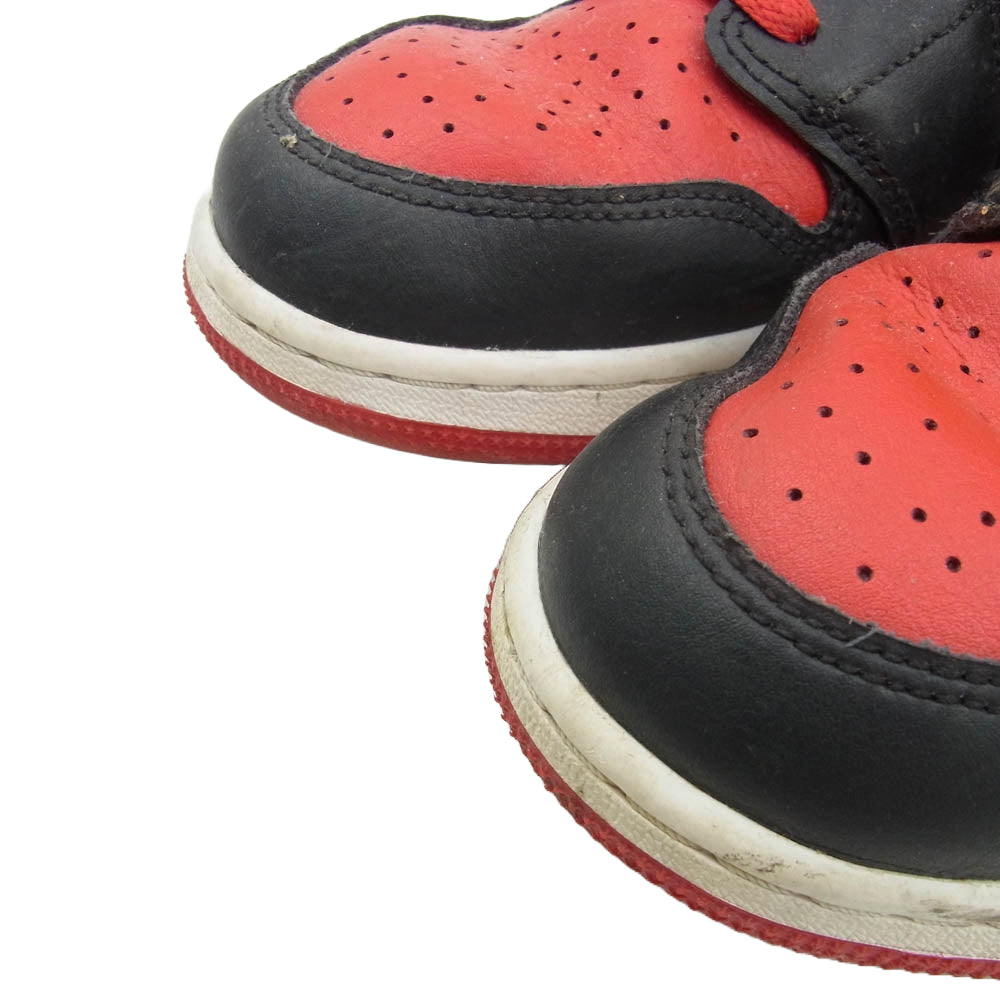 NIKE AIR JORDAN ナイキ ジョーダン DQ8423-060 Air Jordan 1 Mid GS Bred Toe AJ1 エアジョーダン ミッド ブレッド スニーカー レッド系 ブラック系 24.5cm【中古】