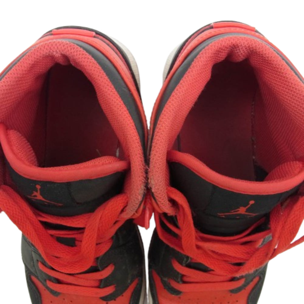 NIKE AIR JORDAN ナイキ ジョーダン DQ8423-060 Air Jordan 1 Mid GS Bred Toe AJ1 エアジョーダン ミッド ブレッド スニーカー レッド系 ブラック系 24.5cm【中古】