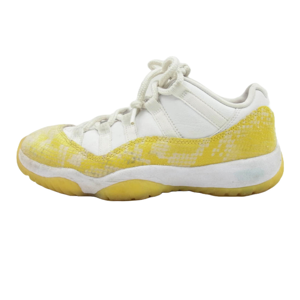 NIKE AIR JORDAN ナイキ ジョーダン AH7860-107 Women's Air Jordan 11 Retro Low Yellow Snake Skin AJ11 ウィメンズ エアジョーダン ロー スニーカー ホワイト系 イエロー系 24cm【中古】