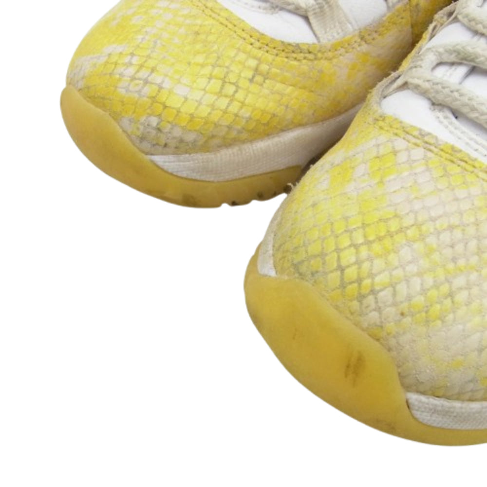 NIKE AIR JORDAN ナイキ ジョーダン AH7860-107 Women's Air Jordan 11 Retro Low Yellow Snake Skin AJ11 ウィメンズ エアジョーダン ロー スニーカー ホワイト系 イエロー系 24cm【中古】