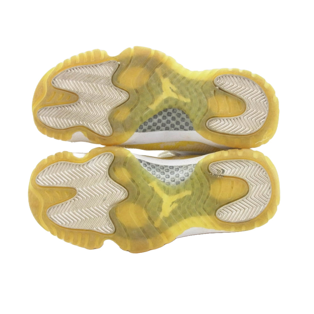 NIKE AIR JORDAN ナイキ ジョーダン AH7860-107 Women's Air Jordan 11 Retro Low Yellow Snake Skin AJ11 ウィメンズ エアジョーダン ロー スニーカー ホワイト系 イエロー系 24cm【中古】