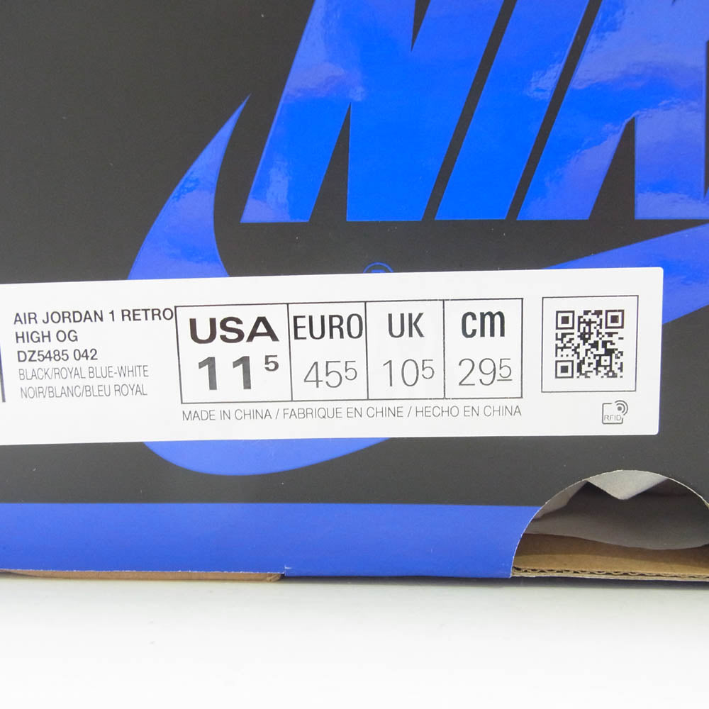 NIKE AIR JORDAN ナイキ ジョーダン DZ5485-042 Air Jordan 1 Retro High OG Royal Reimagined AJ1 エアジョーダン レトロハイ ロイヤル リイマジンド スニーカー ブラック系 ブルー系 29.5cm【極上美品】【中古】