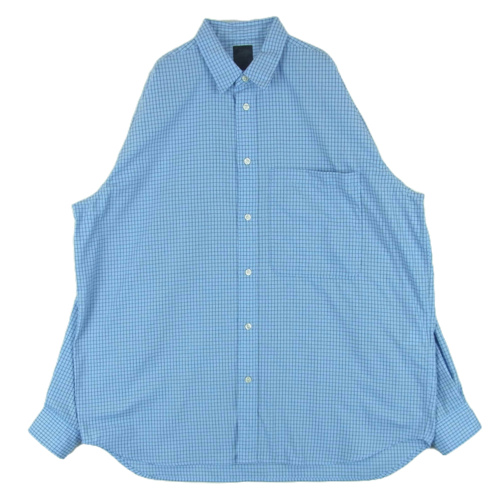 DAIWA PIER39 ダイワピア BE-83024 TECH REGULAR COLLAR SHIRTS LS TATTERSALL レギュラーカラー 長袖 シャツ ライトブルー系 M【中古】