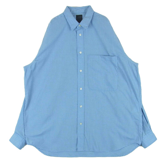 DAIWA PIER39 ダイワピア BE-83024 TECH REGULAR COLLAR SHIRTS LS TATTERSALL レギュラーカラー 長袖 シャツ ライトブルー系 M【中古】