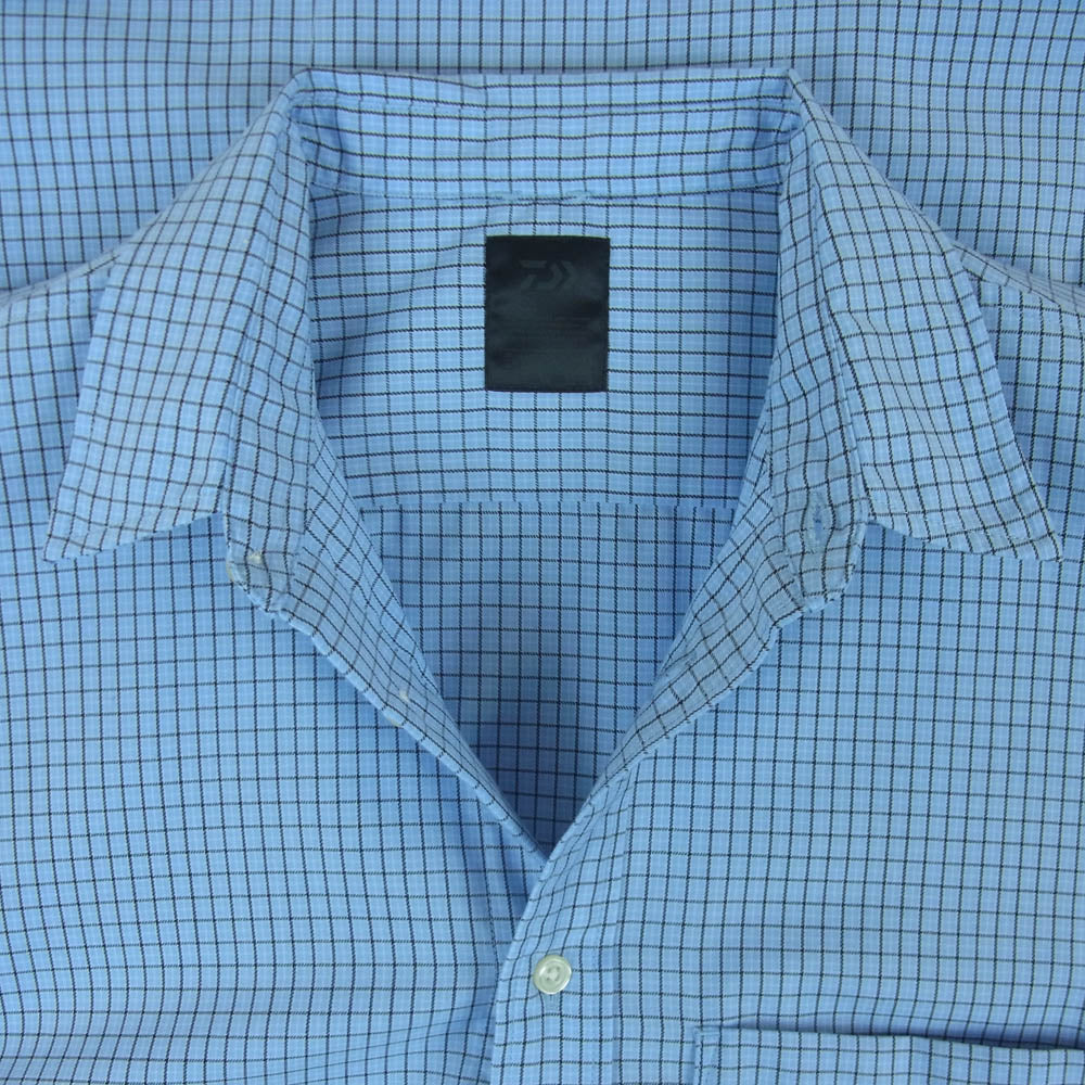 DAIWA PIER39 ダイワピア BE-83024 TECH REGULAR COLLAR SHIRTS LS TATTERSALL レギュラーカラー 長袖 シャツ ライトブルー系 M【中古】