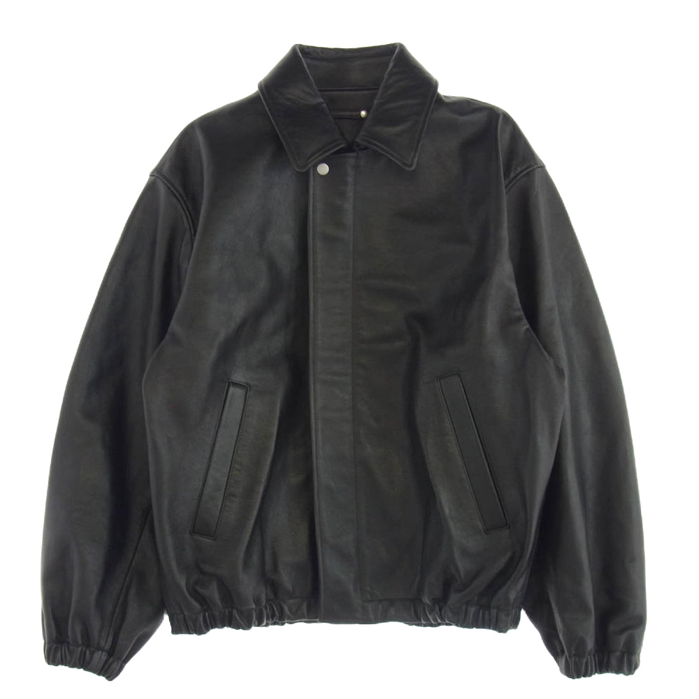ssstein シュタイン 25SS ST.1061 LEATHER ZIP SHORT JACKET シーフ?レサ?ー ジップアップ ショート ジャケット ブラック系 S【美品】【中古】