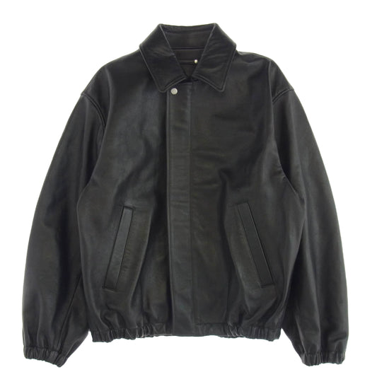 ssstein シュタイン 25SS ST.1061 LEATHER ZIP SHORT JACKET シーフ?レサ?ー ジップアップ ショート ジャケット ブラック系 S【美品】【中古】