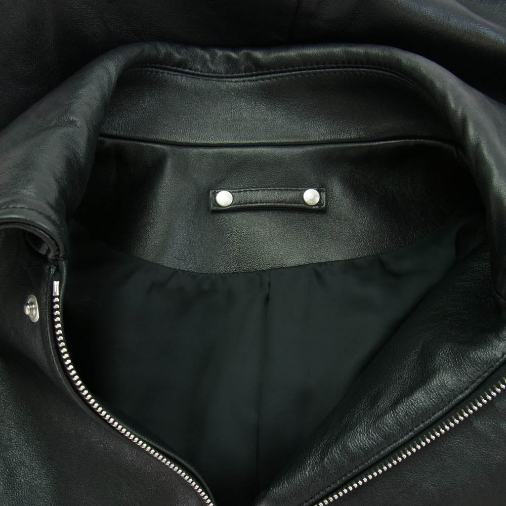 ssstein シュタイン 25SS ST.1061 LEATHER ZIP SHORT JACKET シーフ?レサ?ー ジップアップ ショート ジャケット ブラック系 S【美品】【中古】