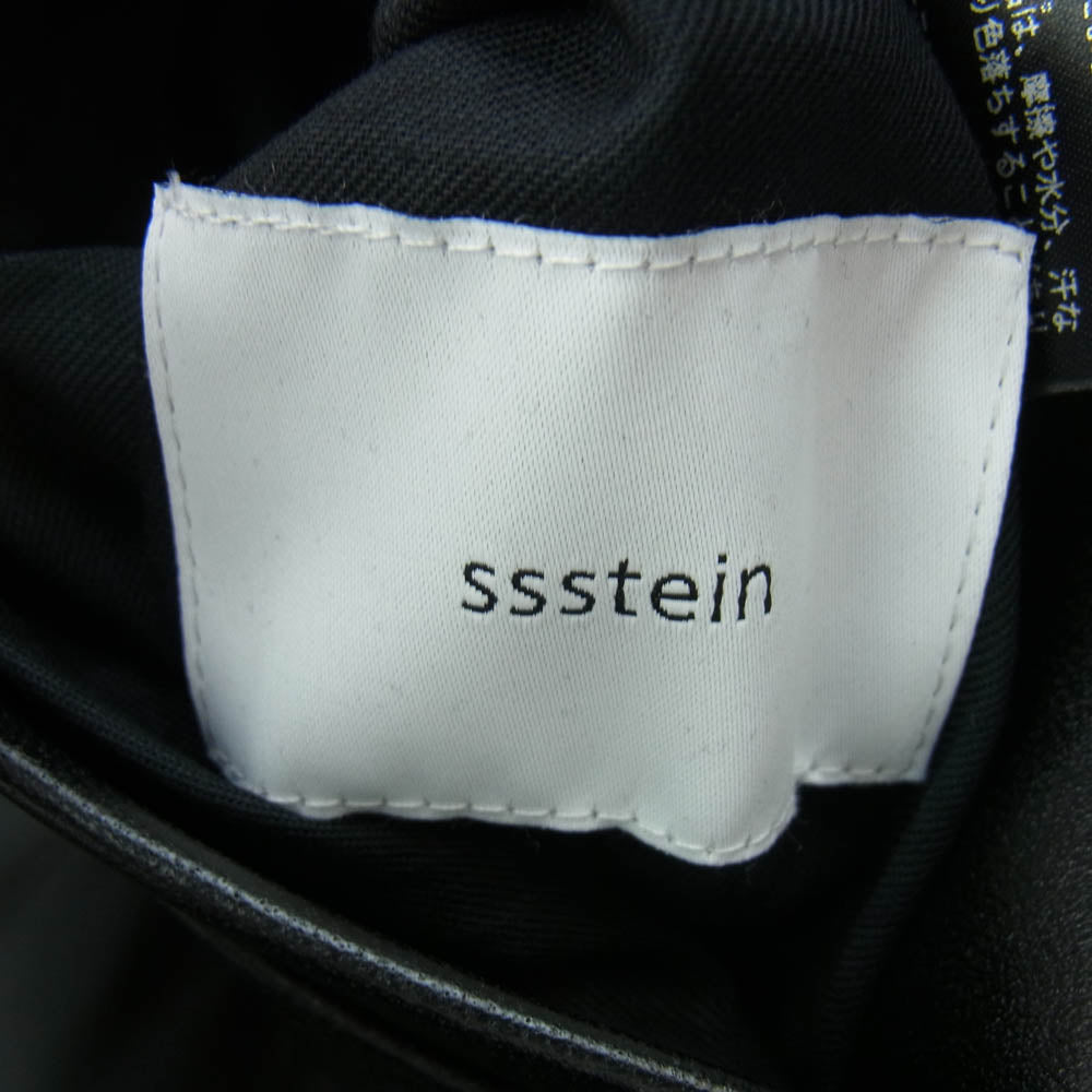 ssstein シュタイン 25SS ST.1061 LEATHER ZIP SHORT JACKET シーフ?レサ?ー ジップアップ ショート ジャケット ブラック系 S【美品】【中古】