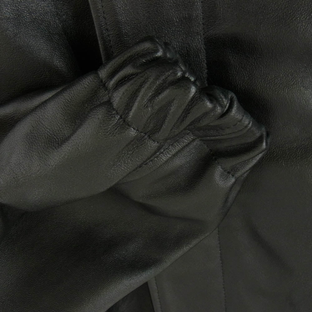 ssstein シュタイン 25SS ST.1061 LEATHER ZIP SHORT JACKET シーフ?レサ?ー ジップアップ ショート ジャケット ブラック系 S【美品】【中古】