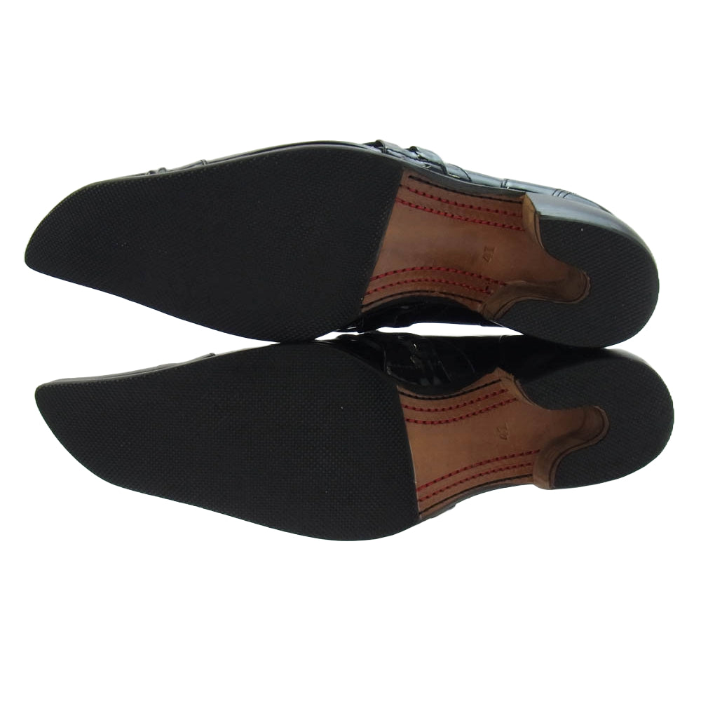 ヒロムタカハラ 97110016 高原啓 BUTTERKNIFE SHOES バターナイフ ヒール シューズ ブラック系 41【中古】