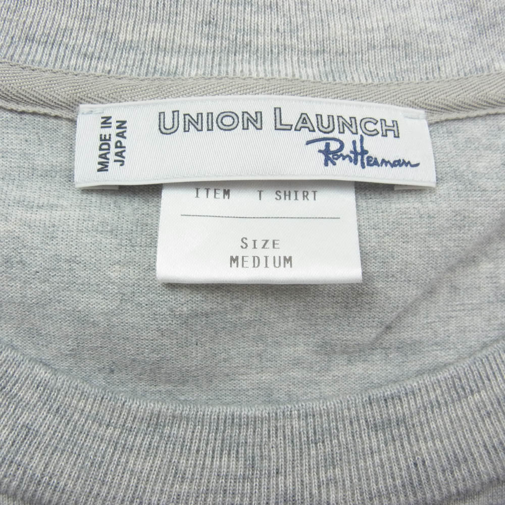 UNION LAUNCH ユニオンランチ Ron Herman 別注 Crew Neck Tee ロンハーマン 半袖 Ｔシャツ グレー系 M【中古】