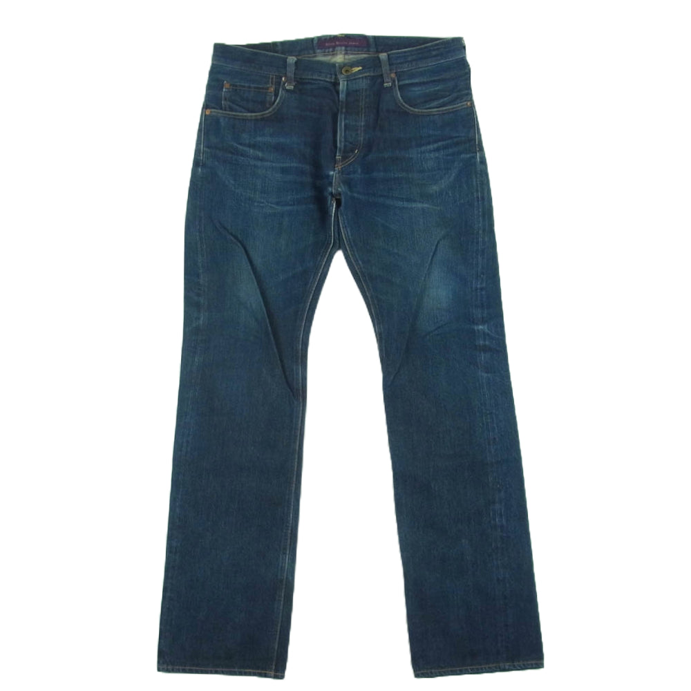 ダウンノースジーンズ 日本製 ボタンフライ セルビッチ デニム パンツ インディゴブルー系 35【中古】