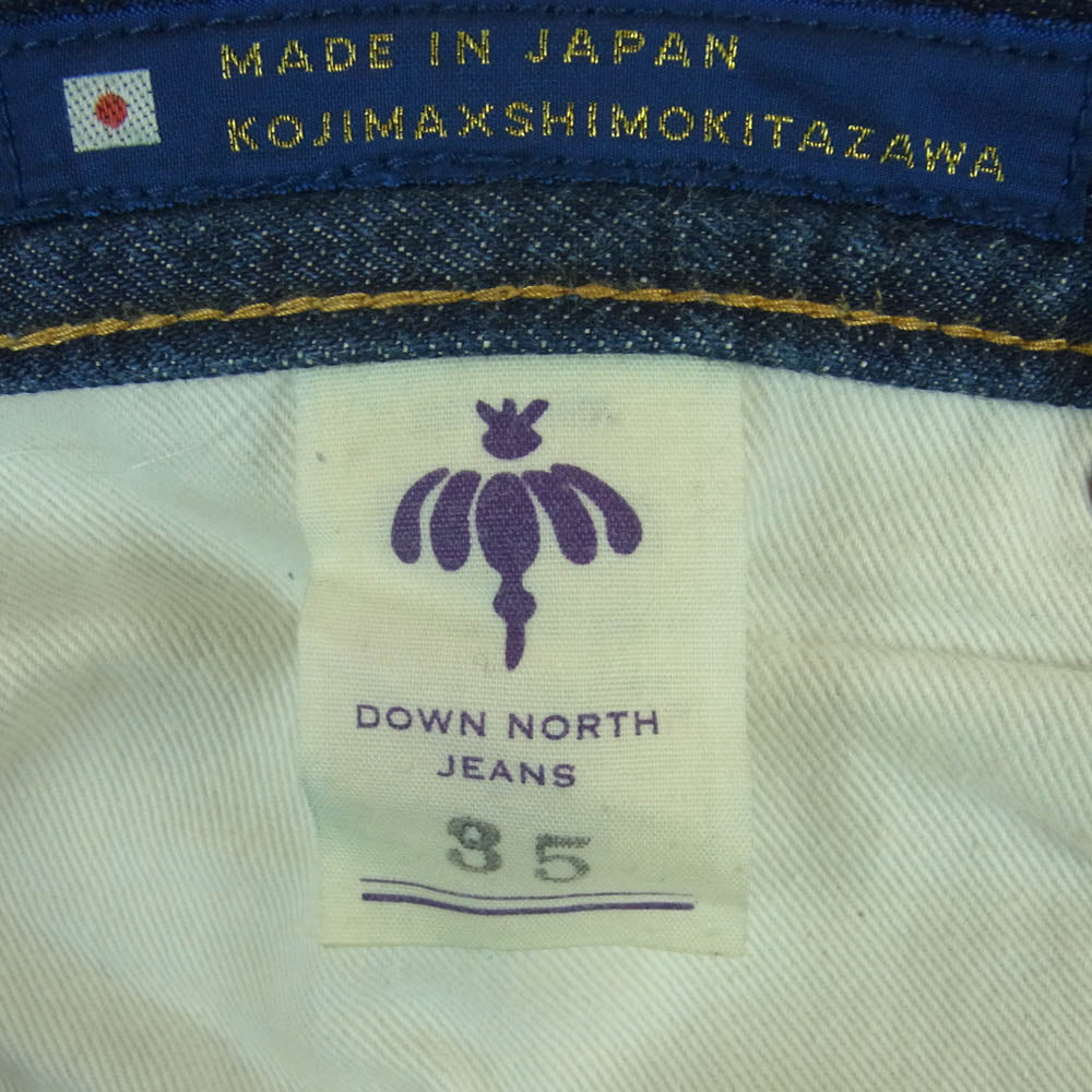 ダウンノースジーンズ 日本製 ボタンフライ セルビッチ デニム パンツ インディゴブルー系 35【中古】