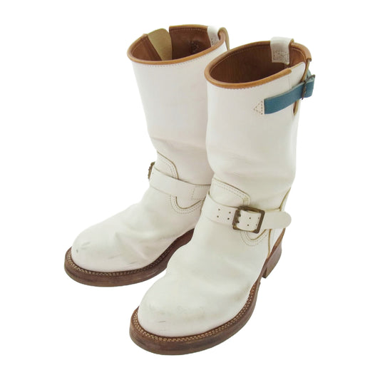 MADE IN GM JAPAN メイドインジーエムジャパン with milk ENGINEER BOOTS vibram ビブラム ソール ウィズミルク エンジニア ブーツ ホワイト系 Ｍ【中古】