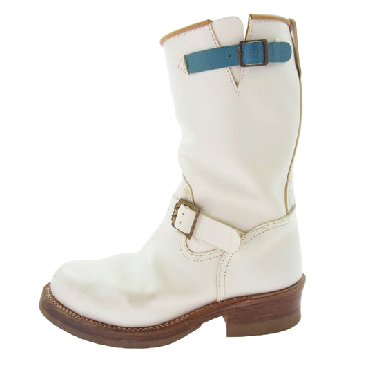 MADE IN GM JAPAN メイドインジーエムジャパン with milk ENGINEER BOOTS vibram ビブラム ソール ウィズミルク エンジニア ブーツ ホワイト系 M【中古】