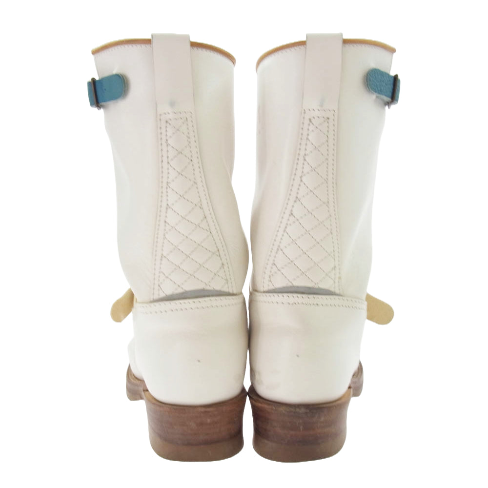 MADE IN GM JAPAN メイドインジーエムジャパン with milk ENGINEER BOOTS vibram ビブラム ソール ウィズミルク エンジニア ブーツ ホワイト系 Ｍ【中古】