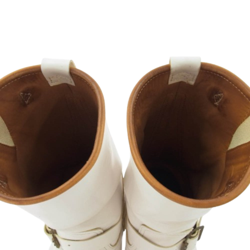 MADE IN GM JAPAN メイドインジーエムジャパン with milk ENGINEER BOOTS vibram ビブラム ソール ウィズミルク エンジニア ブーツ ホワイト系 Ｍ【中古】