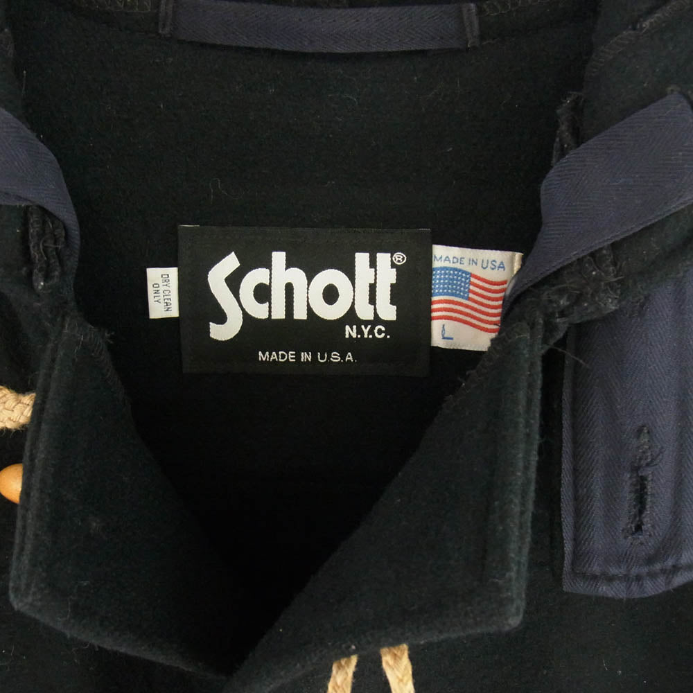 schott ショット USA製 ウール ダッフルコート ブラック系 L【中古】