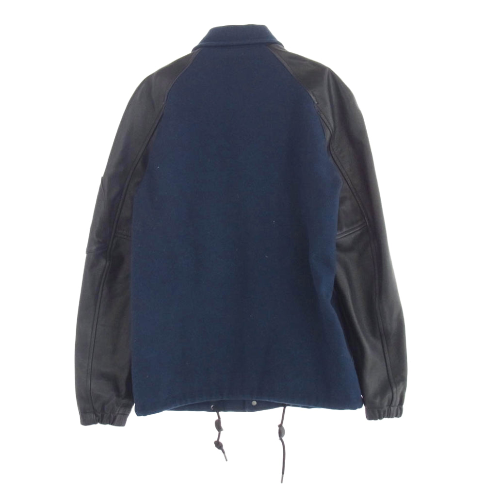 COACH コーチ F24299 袖レザー ワッペン スタジャン ネイビー系 ブラック系 XS【中古】