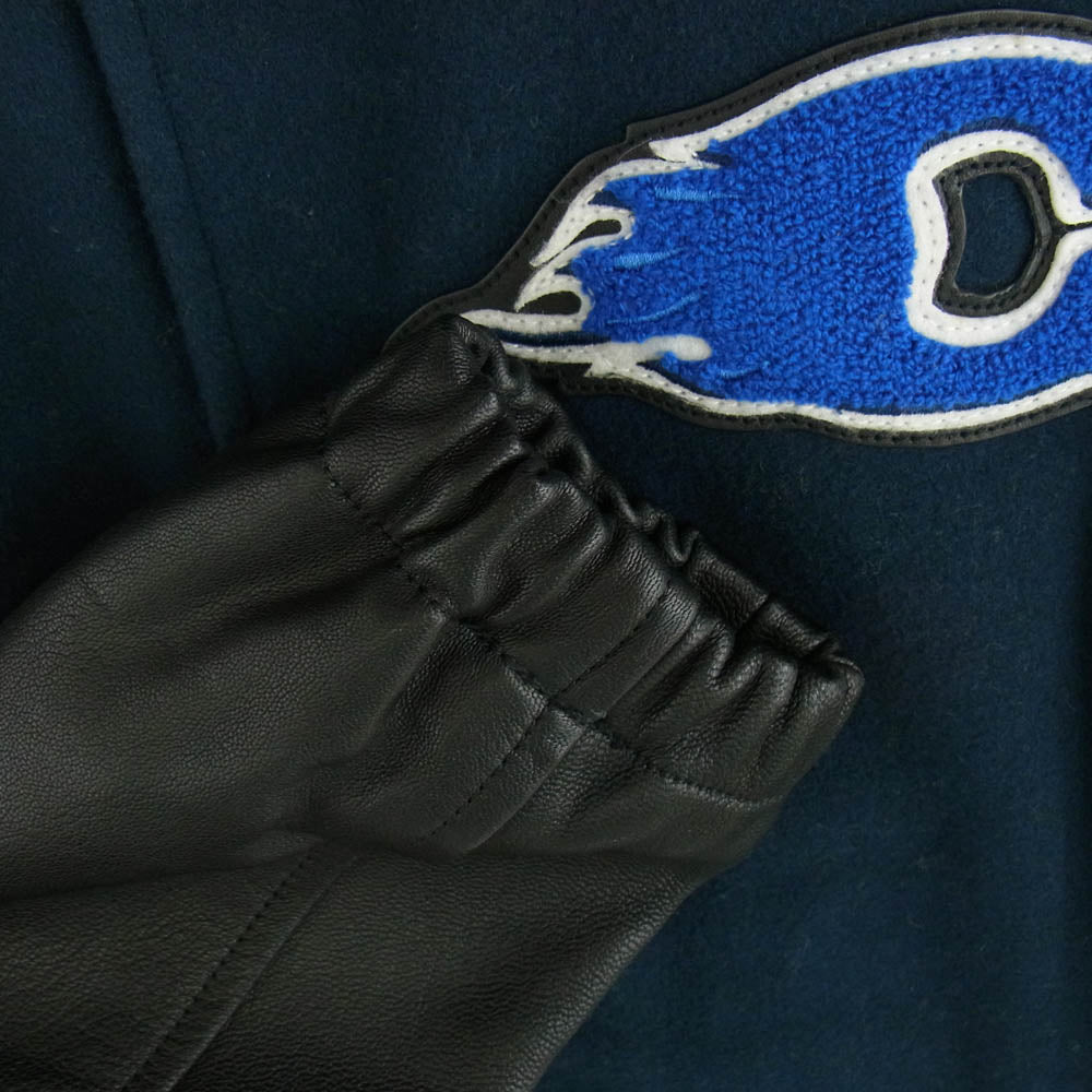 COACH コーチ F24299 袖レザー ワッペン スタジャン ネイビー系 ブラック系 XS【中古】