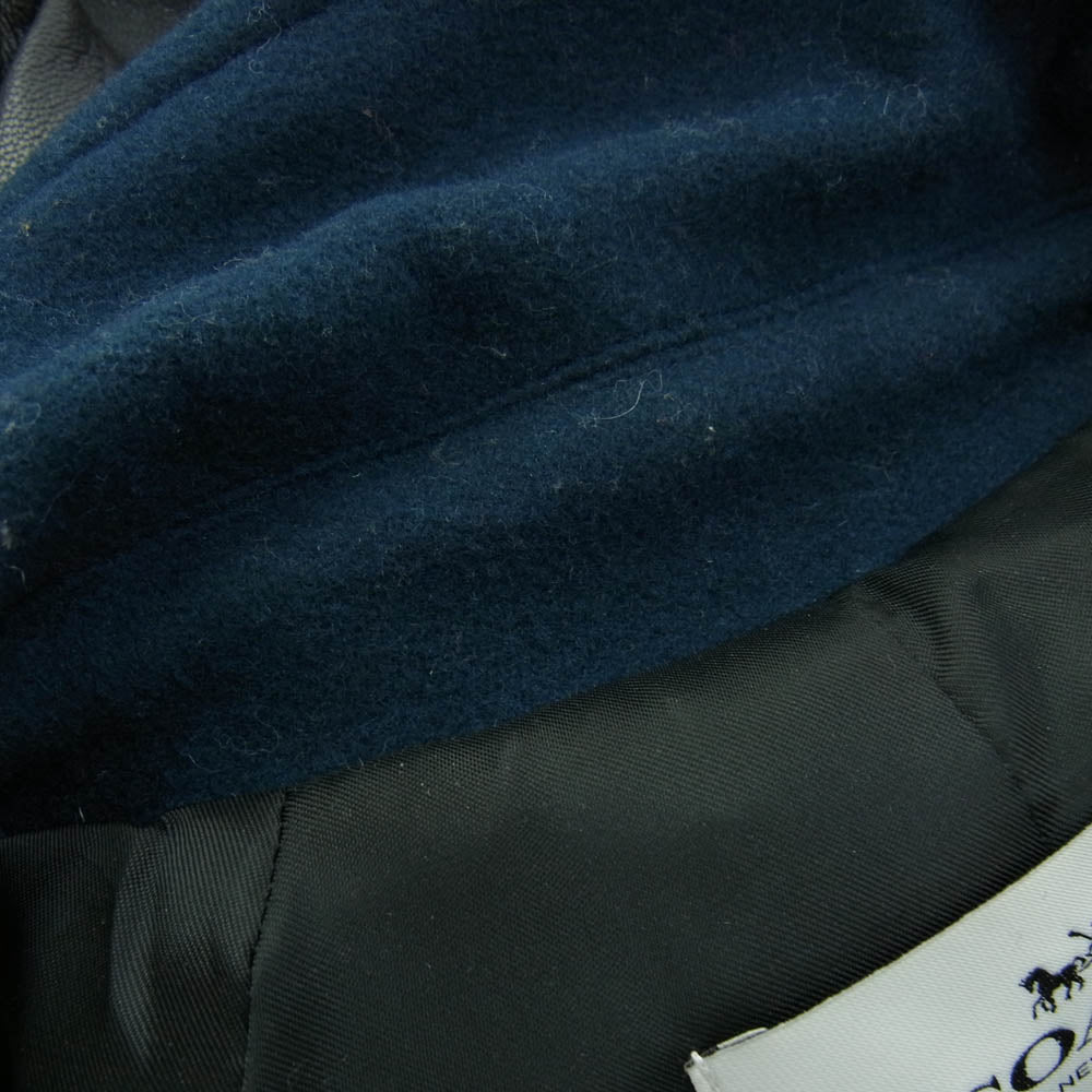 COACH コーチ F24299 袖レザー ワッペン スタジャン ネイビー系 ブラック系 XS【中古】