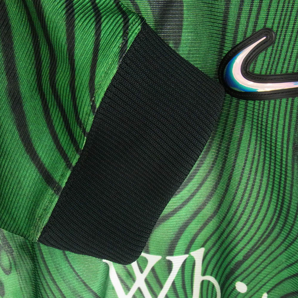 NIKE ナイキ × OFF-WHITE オフホワイト FQ0998-389  Allover Print Uniform オールオーバープリント ユニフォーム シャツ グリーン系 L【中古】