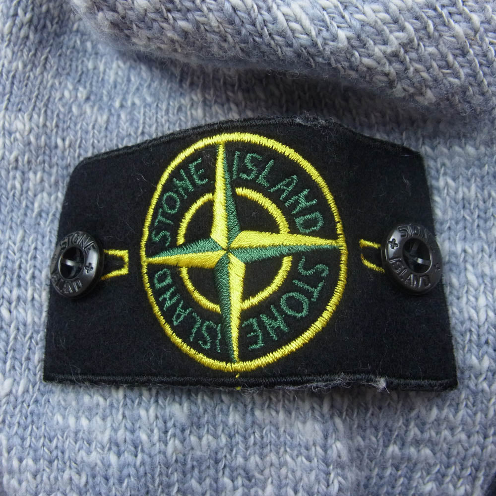 STONE ISLAND ストーンアイランド 7515510D3 ロゴ ワッペン ウール クルーネック ニット セーター ライトブルー系 L【中古】