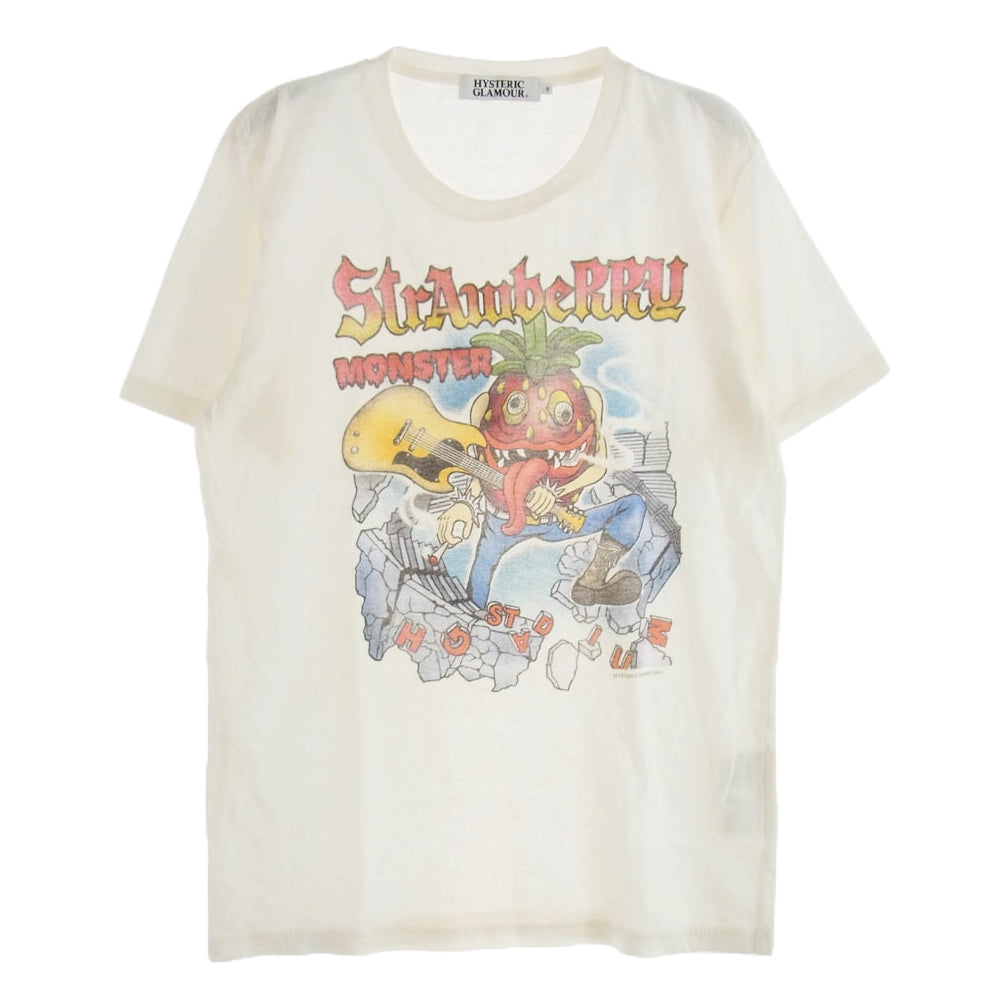 HYSTERIC GLAMOUR ヒステリックグラマー 0242CT11 MONSTER STADIUM フロントプリント Ｔシャツ 半袖カットソー オフホワイト系 S【中古】