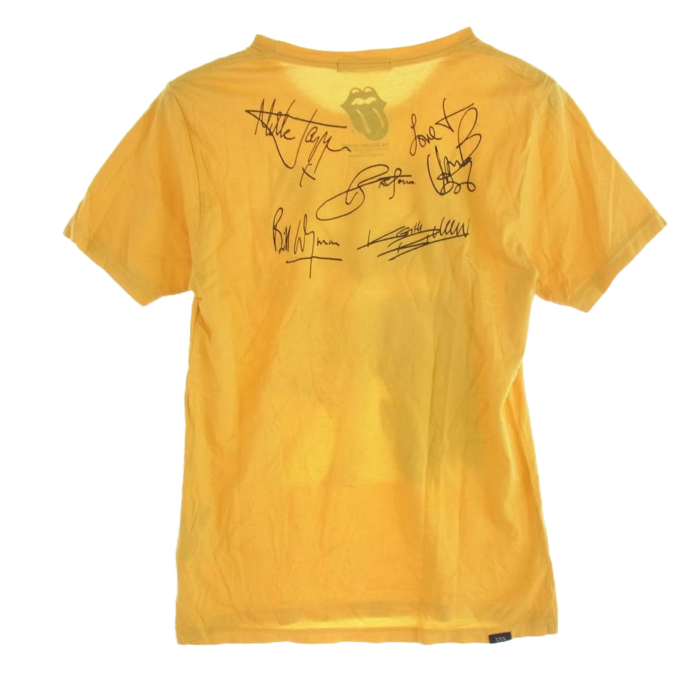 HYSTERIC GLAMOUR ヒステリックグラマー 0633CT03 × THE ROLLING STONES ローリングストーンズ プリント Ｔシャツ 半袖カットソー イエロー系 S【中古】
