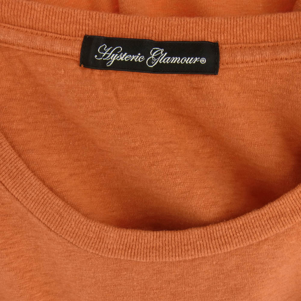 HYSTERIC GLAMOUR ヒステリックグラマー 0131CL03 ヒスガール フロントプリント 七分丈 長袖カットソー オレンジ オレンジ系 FREE【中古】