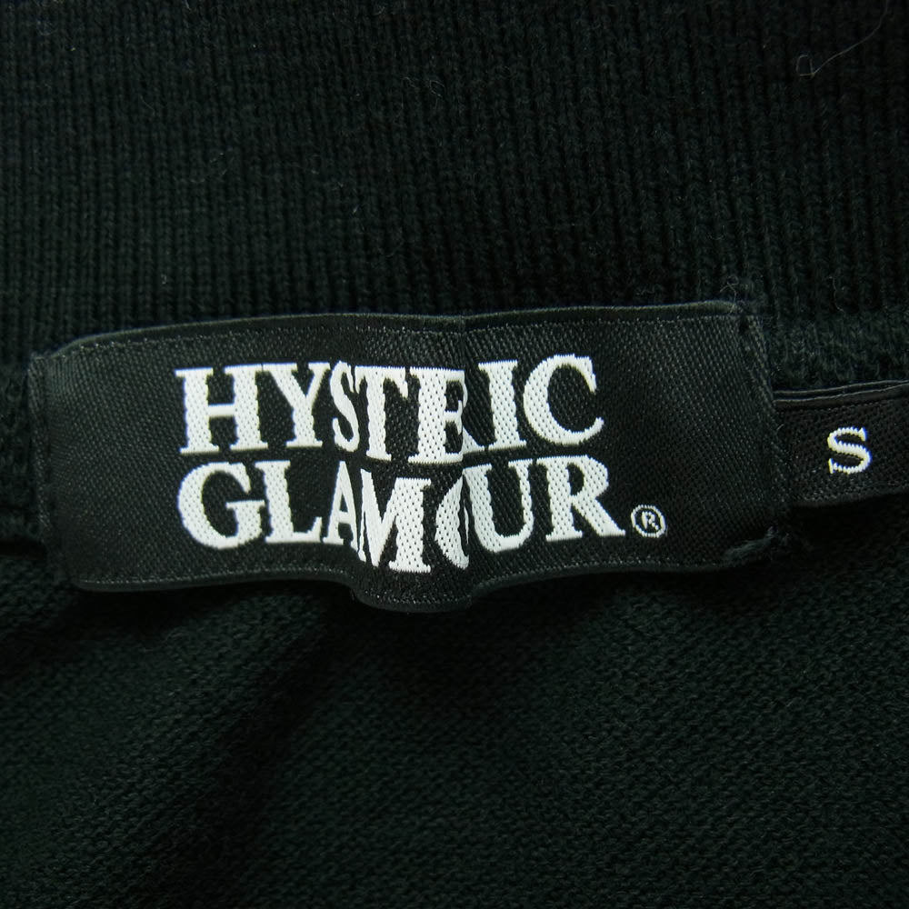 HYSTERIC GLAMOUR ヒステリックグラマー バックプリント ヒスガール 半袖ポロシャツ ブラック系 S【中古】