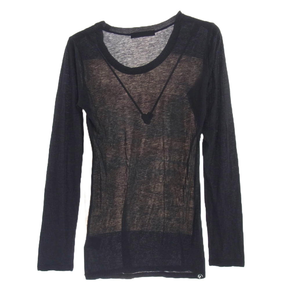 HYSTERIC GLAMOUR ヒステリックグラマー 0134CL09 フロントプリント ロングスリーブ カットソー 長袖 ブラック ブラック系 FREE【中古】
