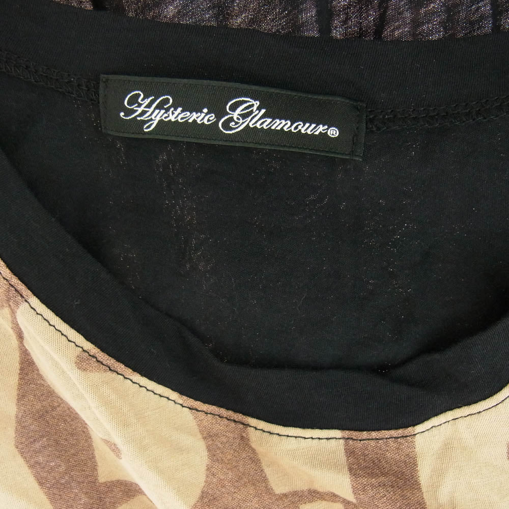 HYSTERIC GLAMOUR ヒステリックグラマー 0134CL09 フロントプリント ロングスリーブ カットソー 長袖 ブラック ブラック系 FREE【中古】