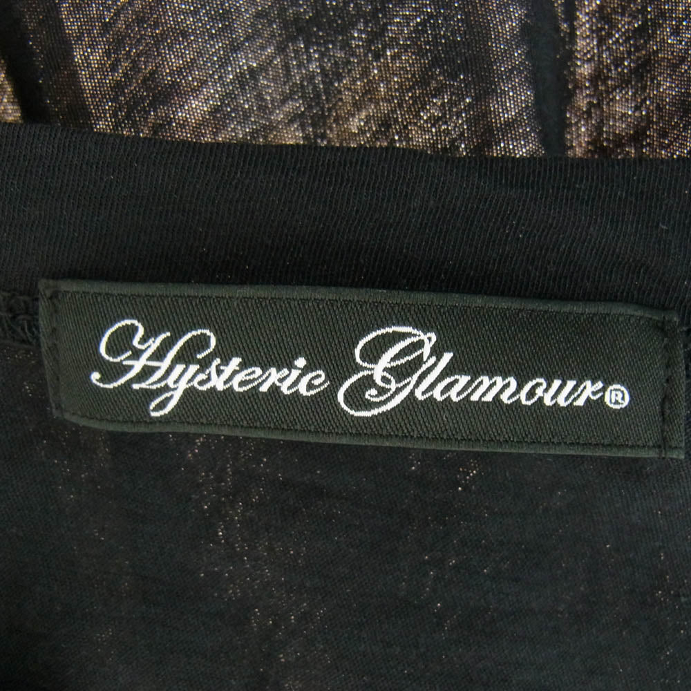 HYSTERIC GLAMOUR ヒステリックグラマー 0134CL09 フロントプリント ロングスリーブ カットソー 長袖 ブラック ブラック系 FREE【中古】