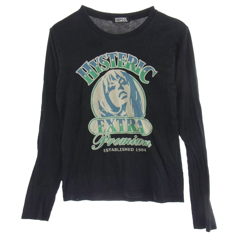 HYSTERIC GLAMOUR ヒステリックグラマー 0224CL03 ヒスガール フロントプリント ロングスリーブ カットソー 長袖 ブラック ブラック系 S【中古】