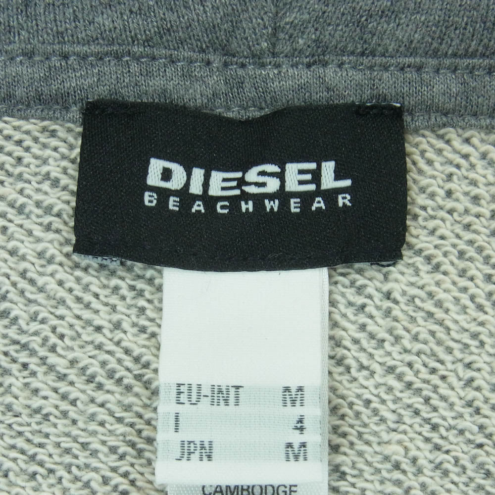 DIESEL ディーゼル BRIANZ-B-O SWEAT-SHIRT バックプリント ジップアップ パーカー グレー系 M【中古】