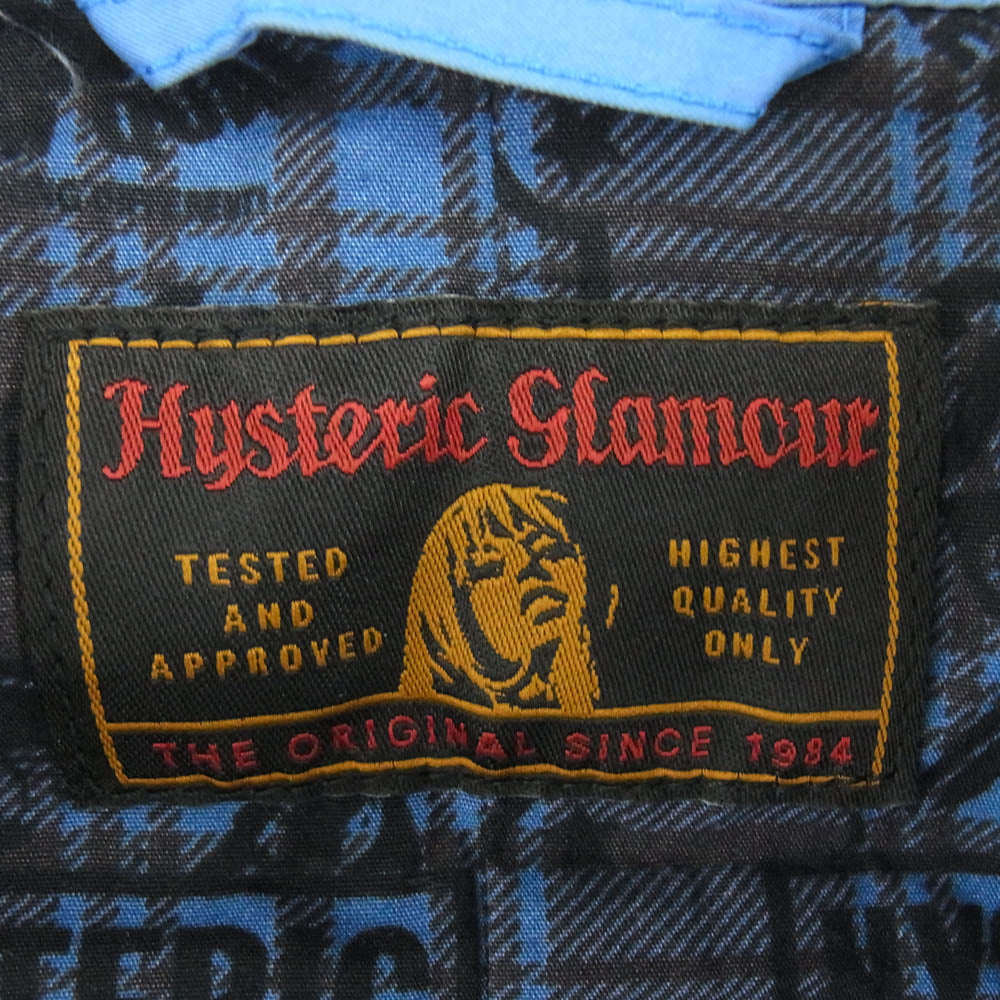 HYSTERIC GLAMOUR ヒステリックグラマー 0133AC01 メモリータッサ フード付 ステンカラーコート ブルー系 FREE【中古】