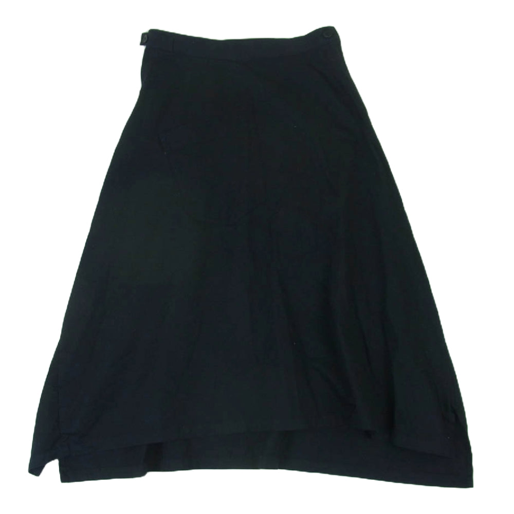 Y's Yohji Yamamoto ワイズ ヨウジヤマモト YC-S80-002 フロントポケット ミドル丈 コットン スカート ブラック系 1【中古】