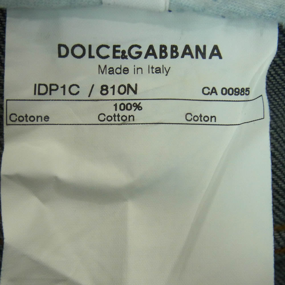 DOLCE&GABBANA ドルチェアンドガッバーナ IDP1C サイド ロゴ ライン デニム パンツ イタリア製 インディゴブルー系 38【中古】