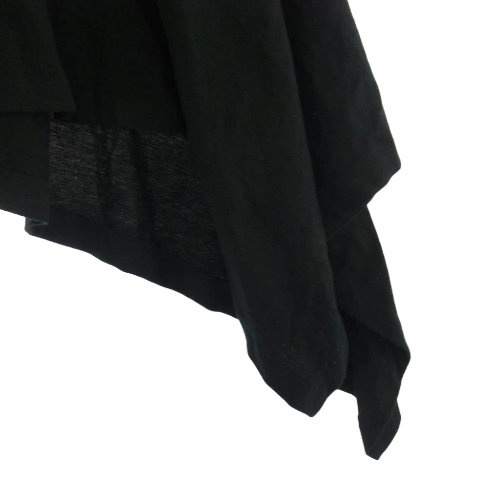 グラウンドワイ ヨウジヤマモト 19AW GA-T19-046 ロングスリーブ ドレープ カットソー 長袖 ブラック系 1【中古】