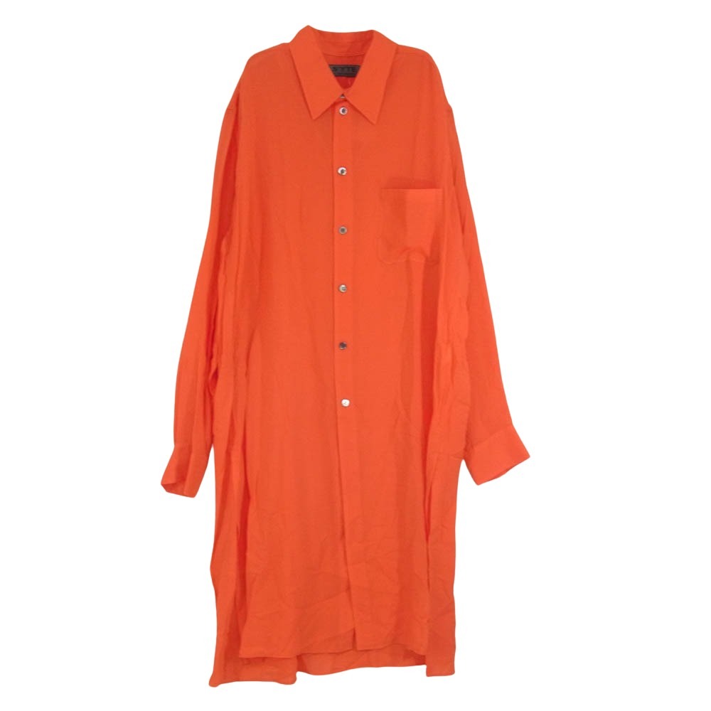 サイト ヨウジヤマモト US-B59-200 サイドスリット テンセル ロング 長袖シャツ レッド系 3【中古】