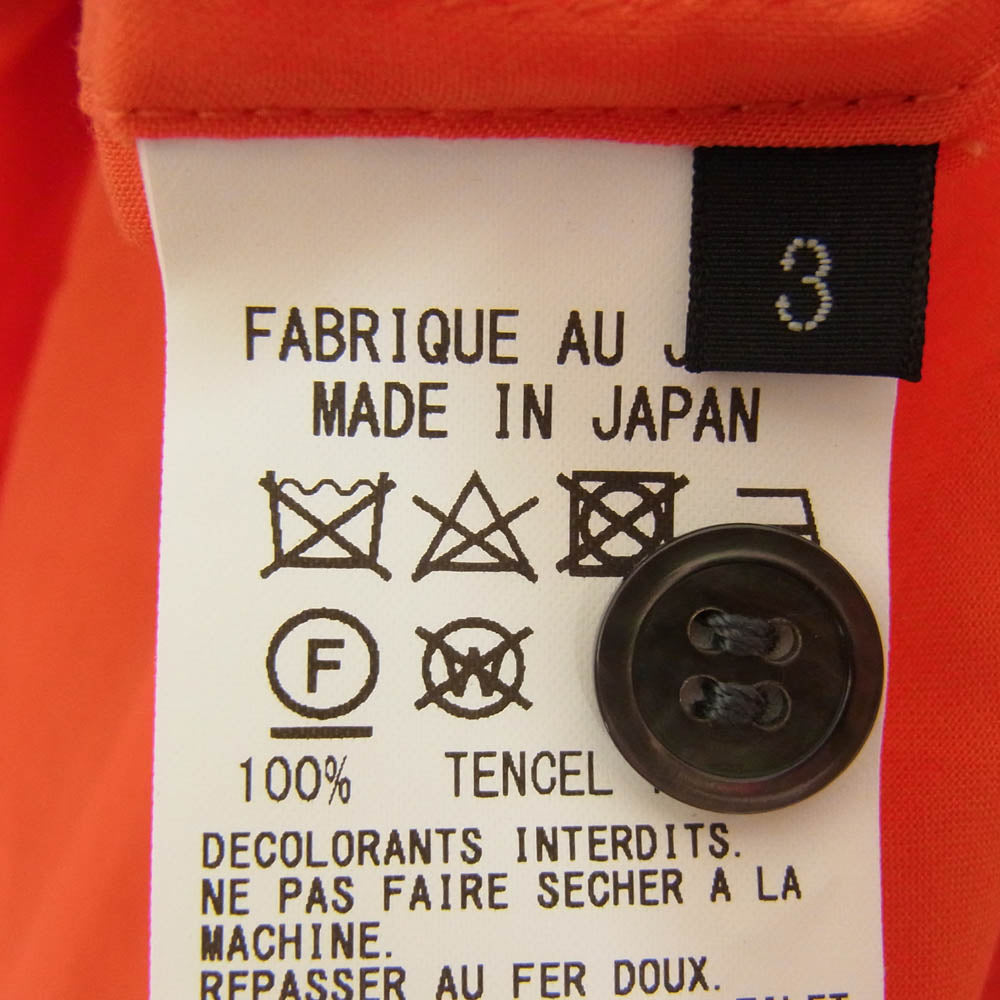 サイト ヨウジヤマモト US-B59-200 サイドスリット テンセル ロング 長袖シャツ レッド系 3【中古】