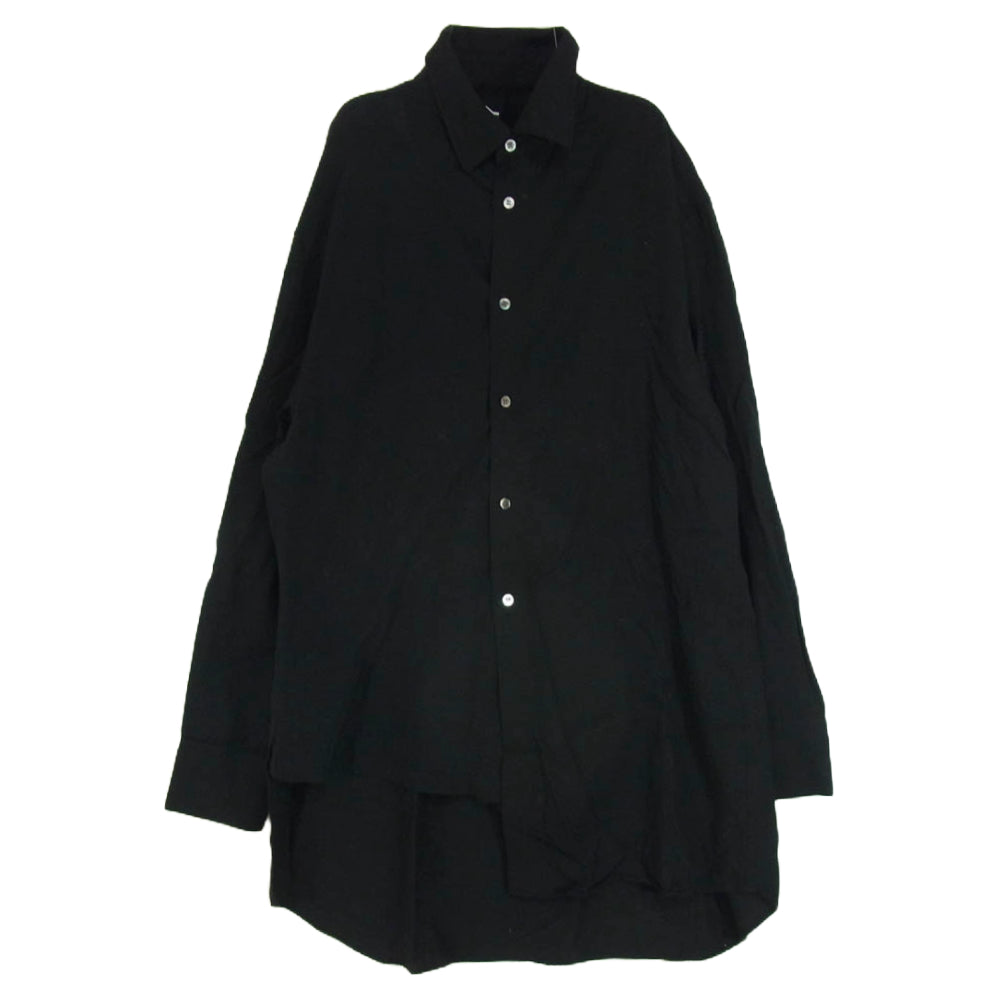 グラウンドワイ ヨウジヤマモト GZ-B16-800 アシンメトリー テンセル 長袖シャツ ブラック系 3【中古】