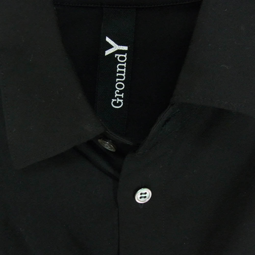グラウンドワイ ヨウジヤマモト GZ-B16-800 アシンメトリー テンセル 長袖シャツ ブラック系 3【中古】