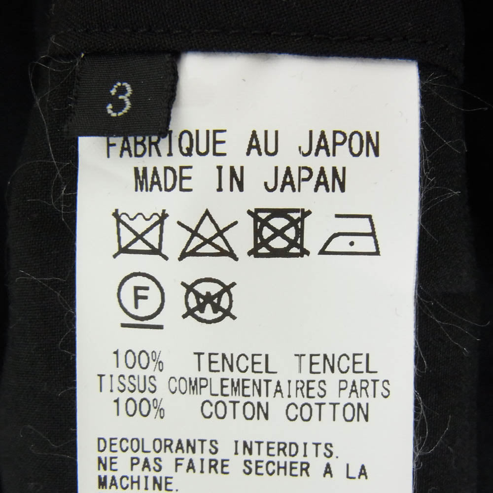 グラウンドワイ ヨウジヤマモト GZ-B16-800 アシンメトリー テンセル 長袖シャツ ブラック系 3【中古】