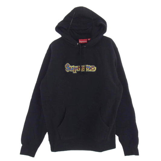 Supreme シュプリーム 18SS Gonz Logo Hooded Sweatshirt ゴンズ ロゴ フーデッド スウェットシャツ プルオーバー パーカー ブラック系 M【中古】