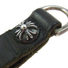 CHROME HEARTS クロムハーツ（原本無） BELT LOOP D RING Dカン クロスボール ボタン レザー ベルト ループ ブラック系 シルバー系【中古】