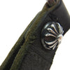 CHROME HEARTS クロムハーツ（原本無） BELT LOOP D RING Dカン クロスボール ボタン レザー ベルト ループ ブラック系 シルバー系【中古】
